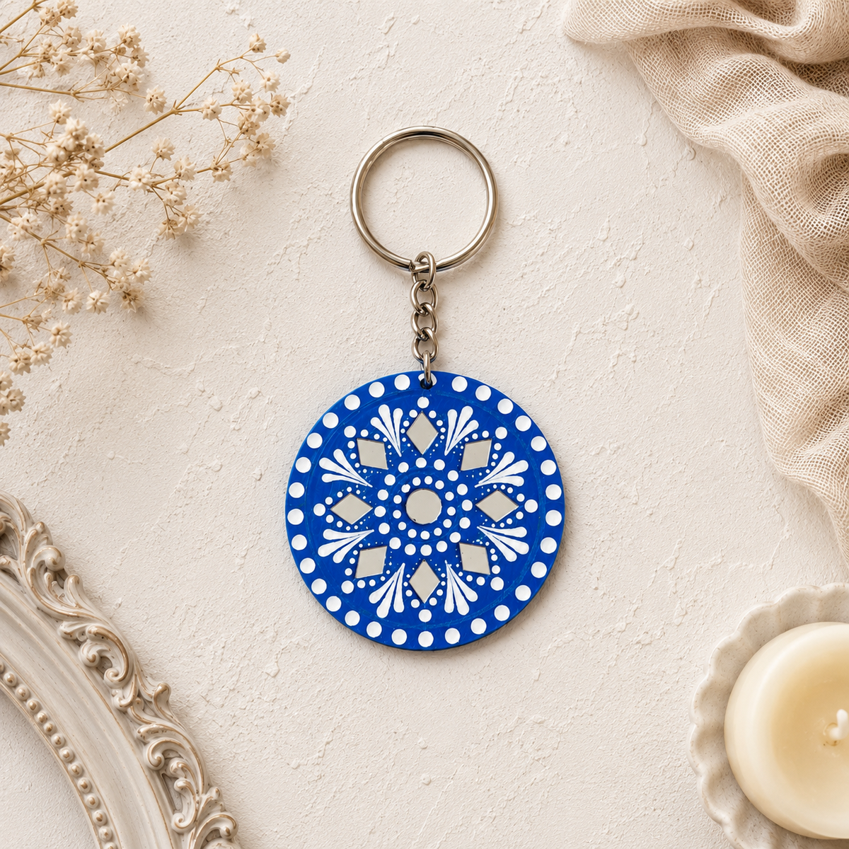 Indigo Mirror Keychain