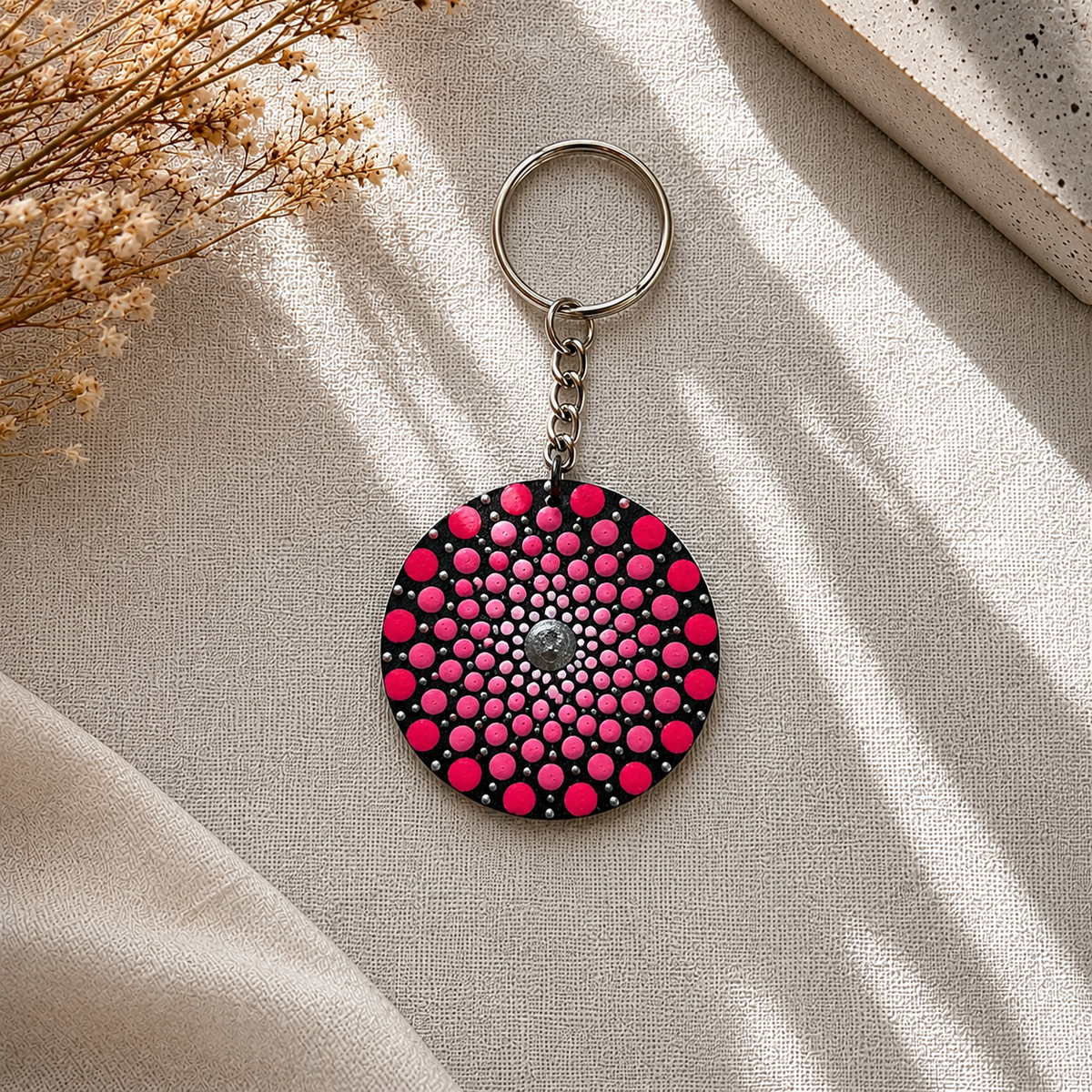Pink Dot Keychain