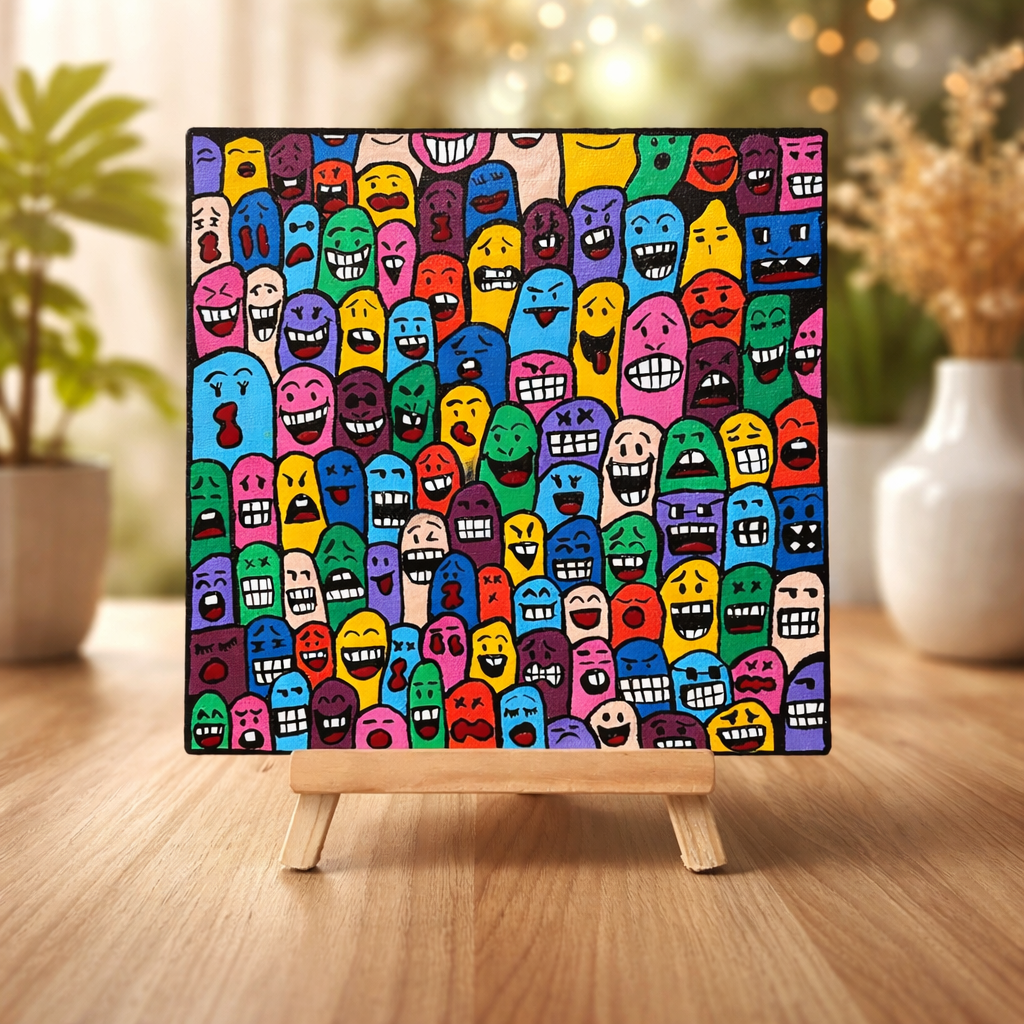 colourmania doodle original hand painted colourful wall art