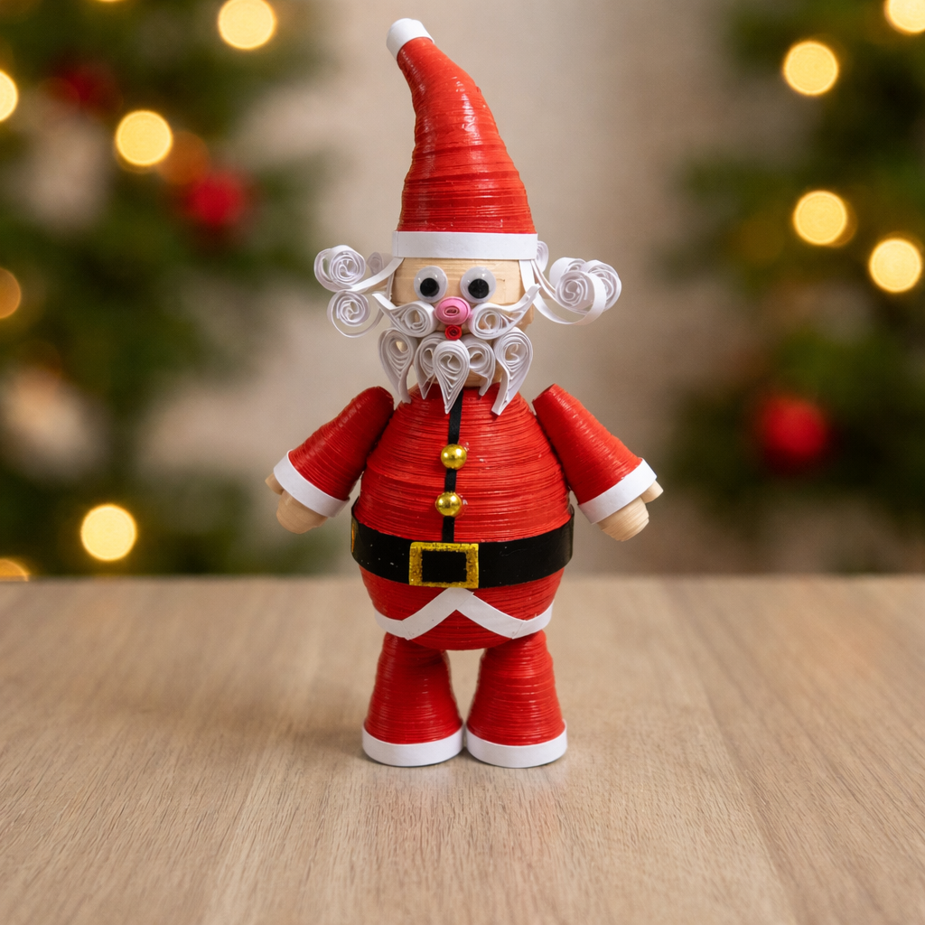 handmade 3d paper quilling santa christmas decoration gift