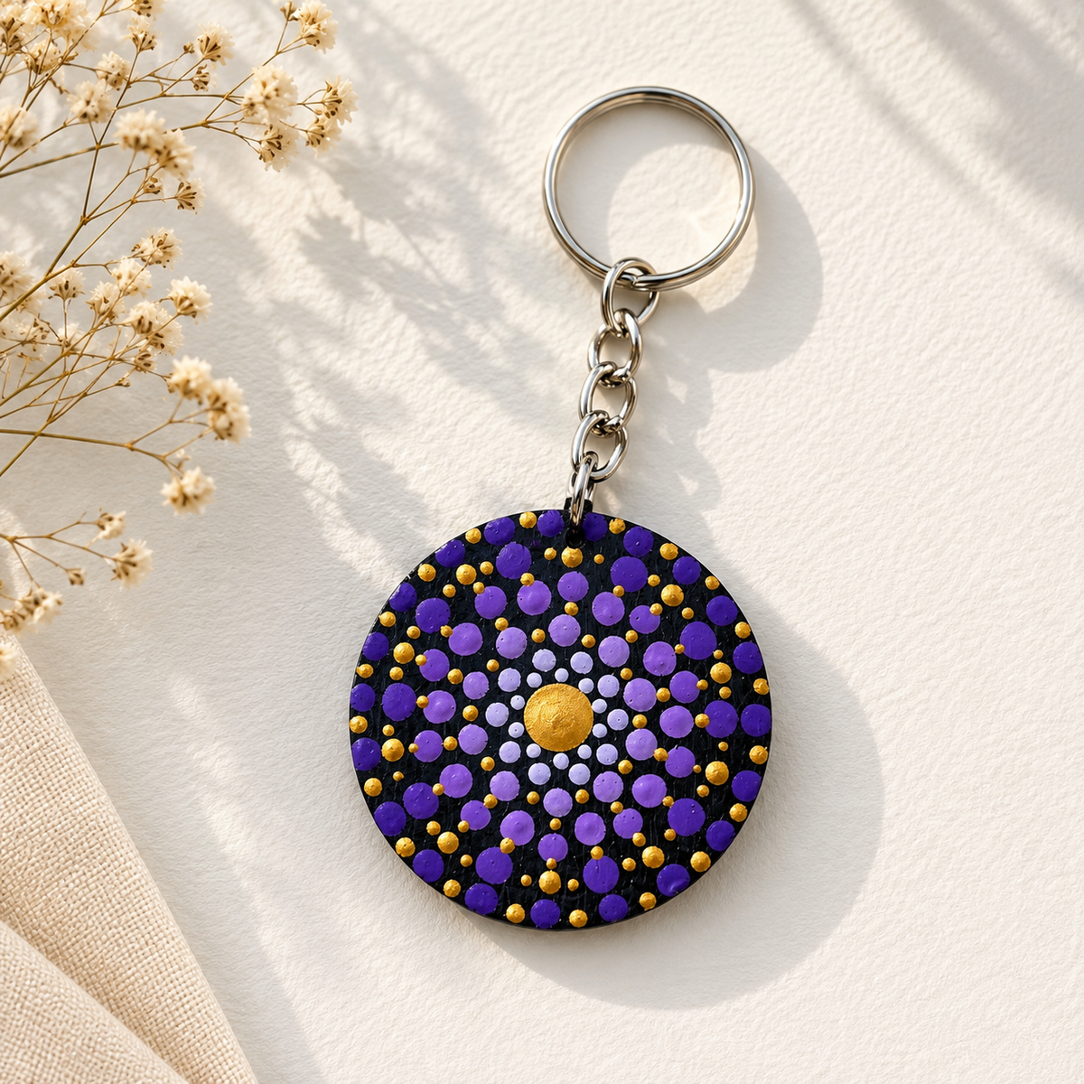 Purple Dot Keychain
