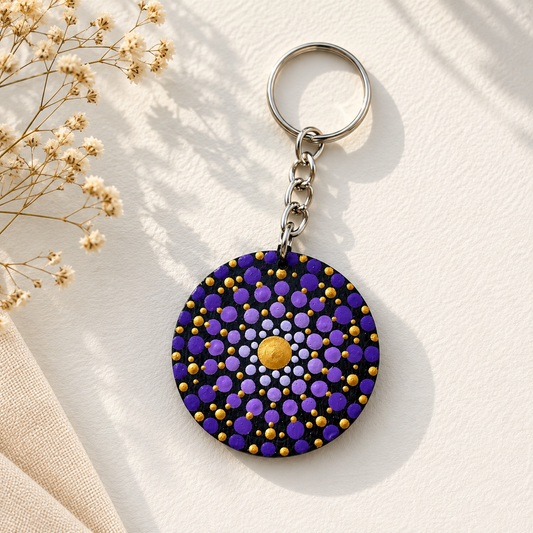 Purple Dot Keychain