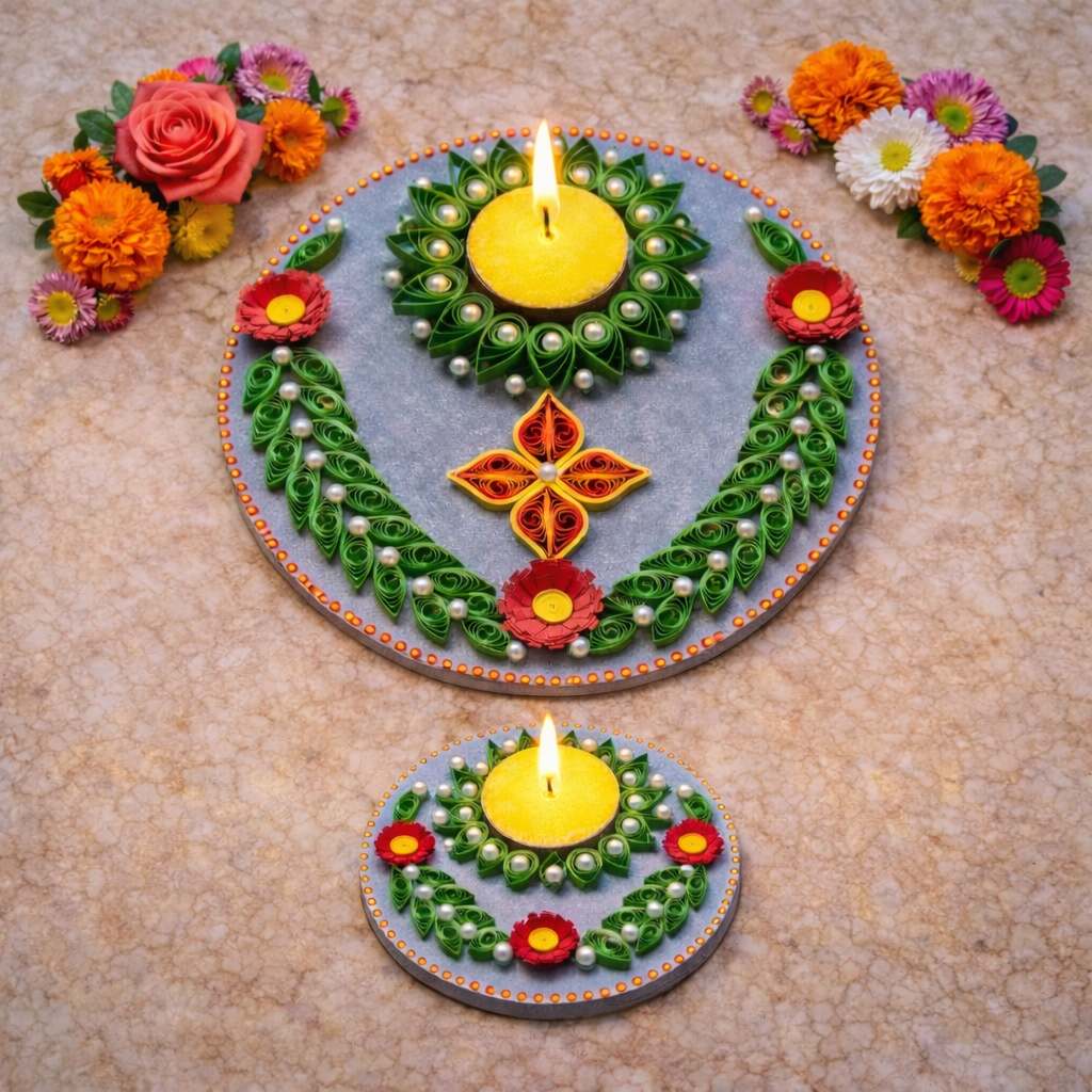 floral elegance diya combo set 3 handmade premium diwali gift
