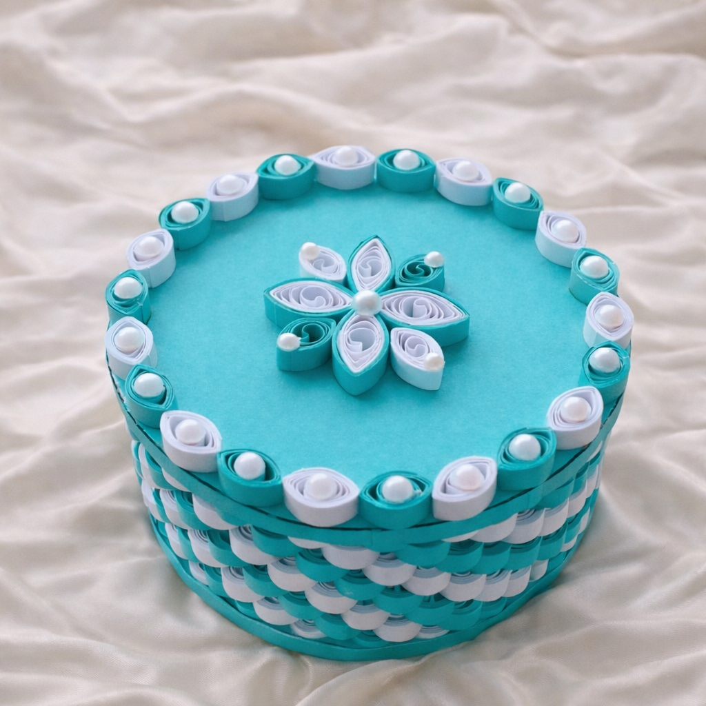aqua bloom handmade paper quilling gift box unique artisan