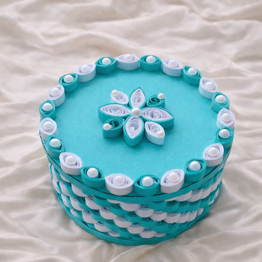 aqua bloom handmade paper quilling gift box unique artisan